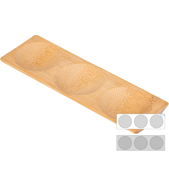 Plate w/ 3 Bamboo Cavities